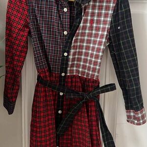 Polo by Ralph Lauren Red and Black Plaid Kids Dress